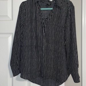 Black and White Striped Blouse